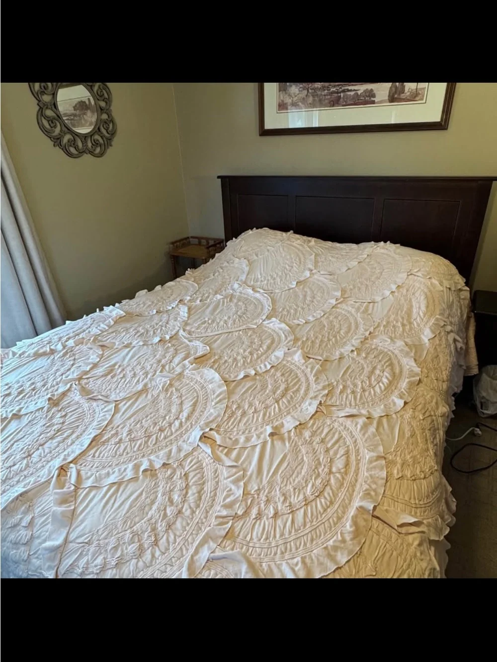 Anthropologie Pale Pink/Peach Rivulets Queen Comforter